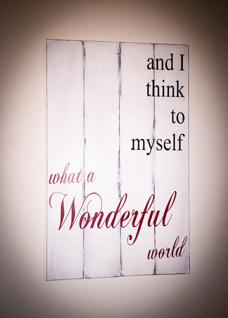 And I Think to Myself What a Wonderful World Christmas Signs Etsy