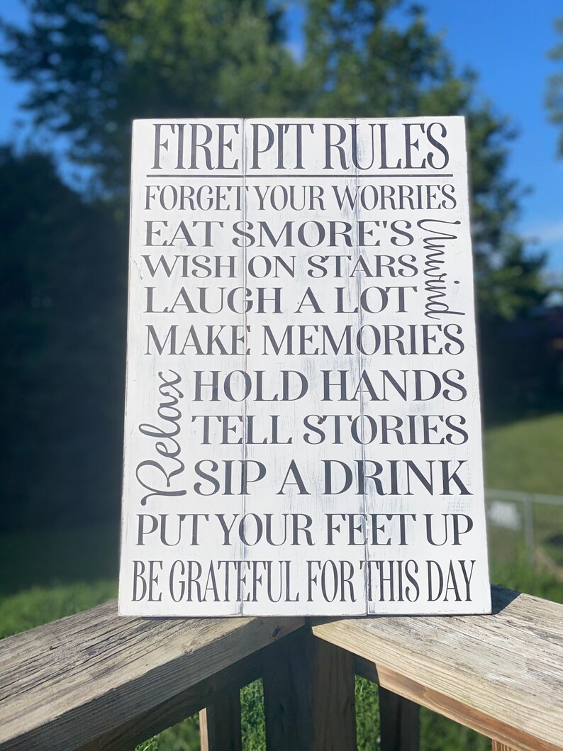 Fire Pit Rules Fire pit sign to our fire pit Etsy