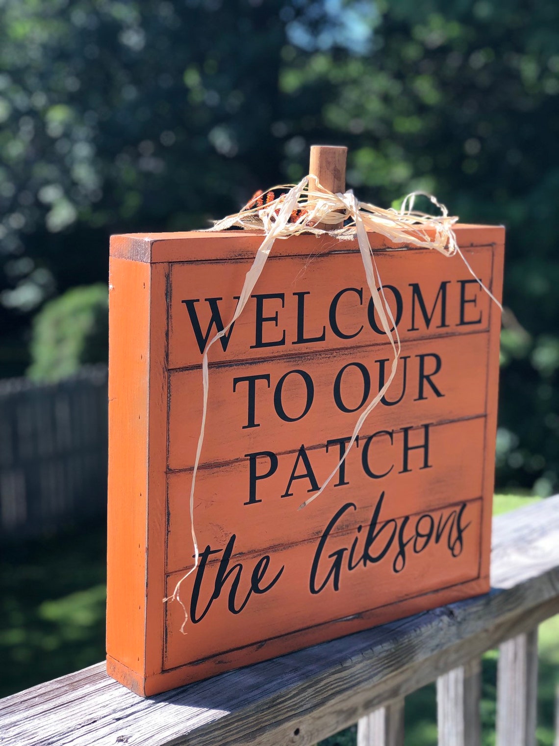 Welcome to Our Patch . Pumpkin Patch Sign. Custom Last Name | Etsy