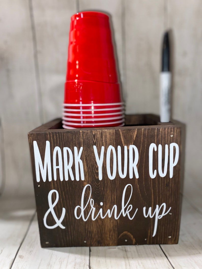 Mark your cup and drink up solo cup holder cup and marker etsy