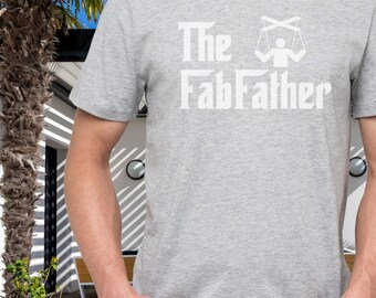 The Fabfather White - Dad Shirt, Vatertagshemd, trendiges Daddy-Shirt, Geschenk für neuen Vater, benutzerdefinierte Farben Herrenhemd, Vatertagsgeschenk