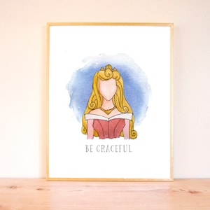 Disney Princess Aurora Watercolor Painting, Disney Sleeping Beauty Art, Disney Nursery Art, Disney Nursery, Princess Nursery
