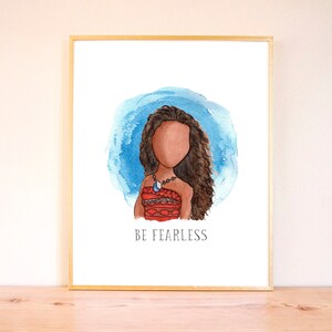 Disney Princess Moana Watercolor Painting, Disney Moana Art, Disney Nursery Art, Nursery Watercolor, Princess Nursery