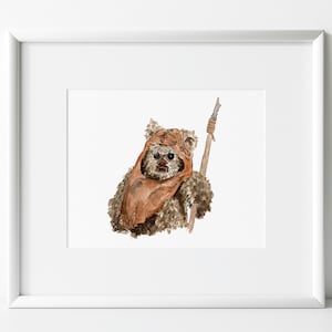 Star Wars Ewok Watercolor, Star Wars Art, Star Wars Nursery, Star Wars Return of the Jedi Art, Star Wars Fan Art