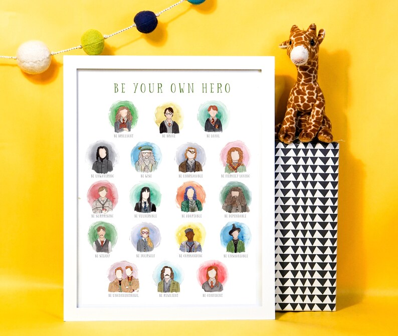 Harry Potter Nursery Wall Art Be Your Own Hero Harry Etsy