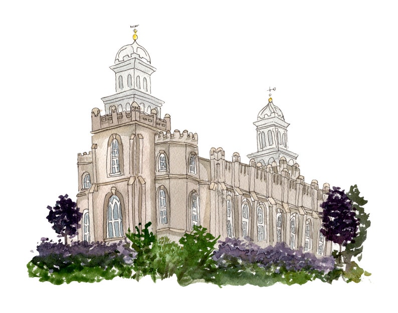 Logan Utah Temple Art Print Latter Day Saint LDS mormon | Etsy