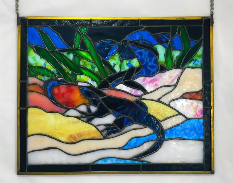 Stained Glass Lizards Etsy