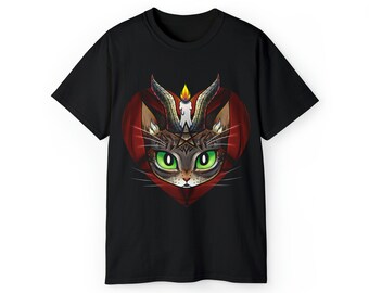 Bowphomet // Tabby Cat Baphomet // I love my evil kitty // Unisex Ultra Cotton Tee