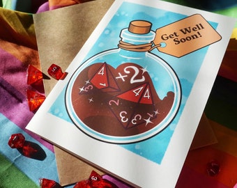 D&D Potion of Healing Get Well Soon Greeting Card