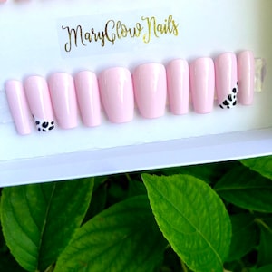 MILKYYY- Press On Nails - Glue On Fake Nails Luxury Handmade Nail Tips. Pastel Pink Nails