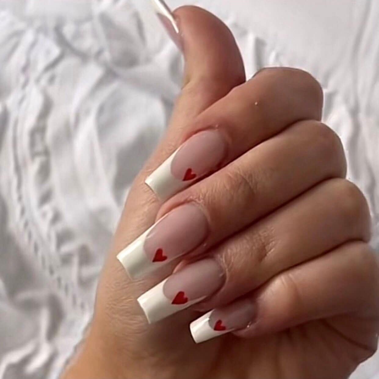 123- Press on Nails-valentines Day Nails-french Nails-glue on