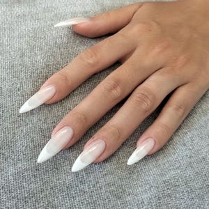 Milky White French Nails - Etsy