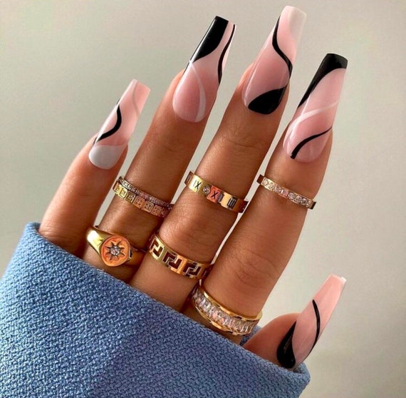 LUXURY PRESS ON NAILS on Instagram: “💫Since everyone is posting their LV  nail designs lately, we felt inspired to re-… | Luxury nails, Nail designs,  Press on nails