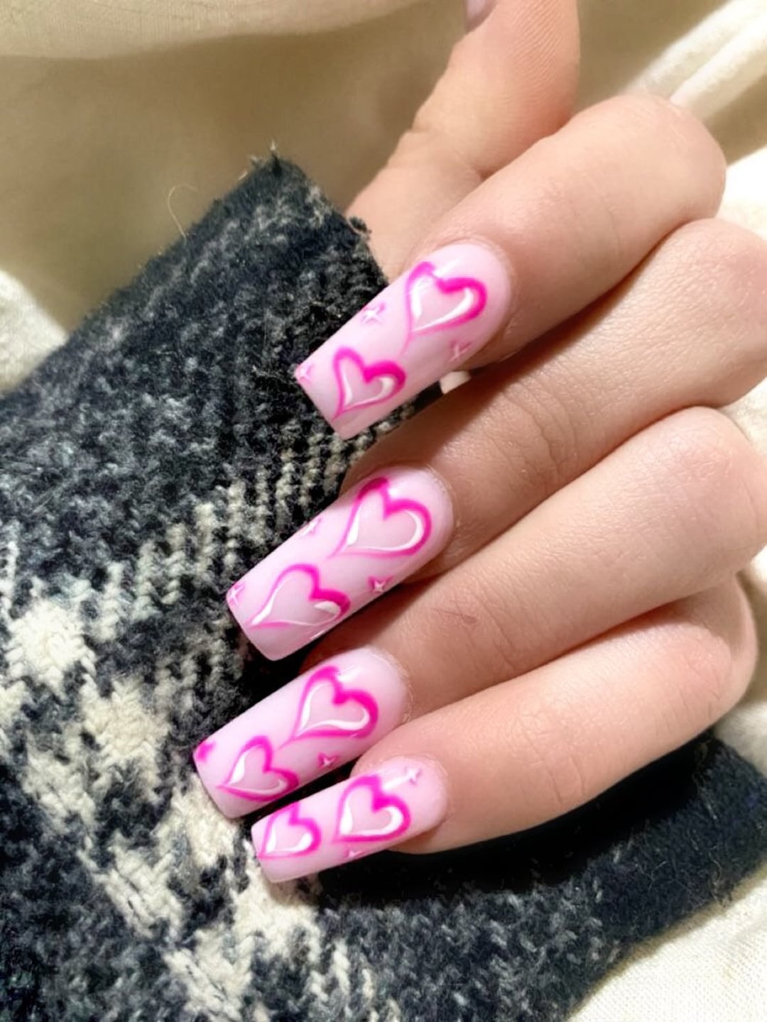 90s VIBES- Valentines Day Nails- Press Ons- Press on Nails- Luxury