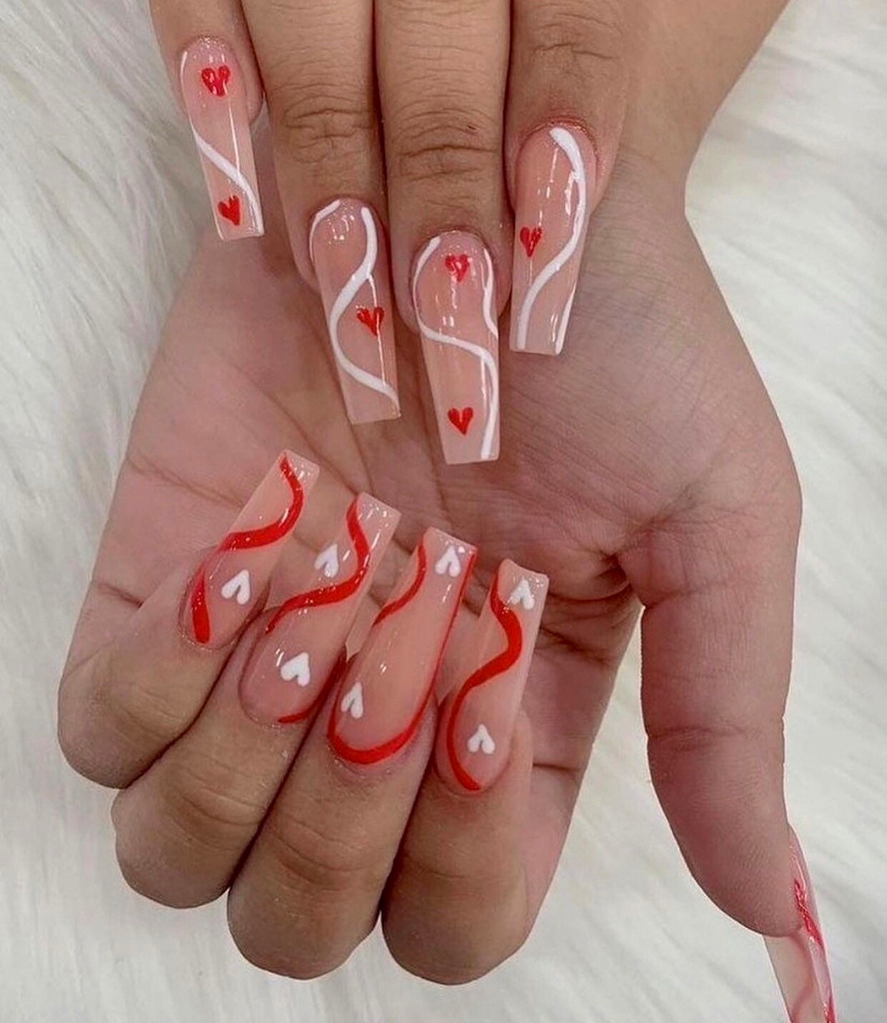 LOVE WINS 1 Press on Nails-vday Nails- Free Shipping-heart Nails