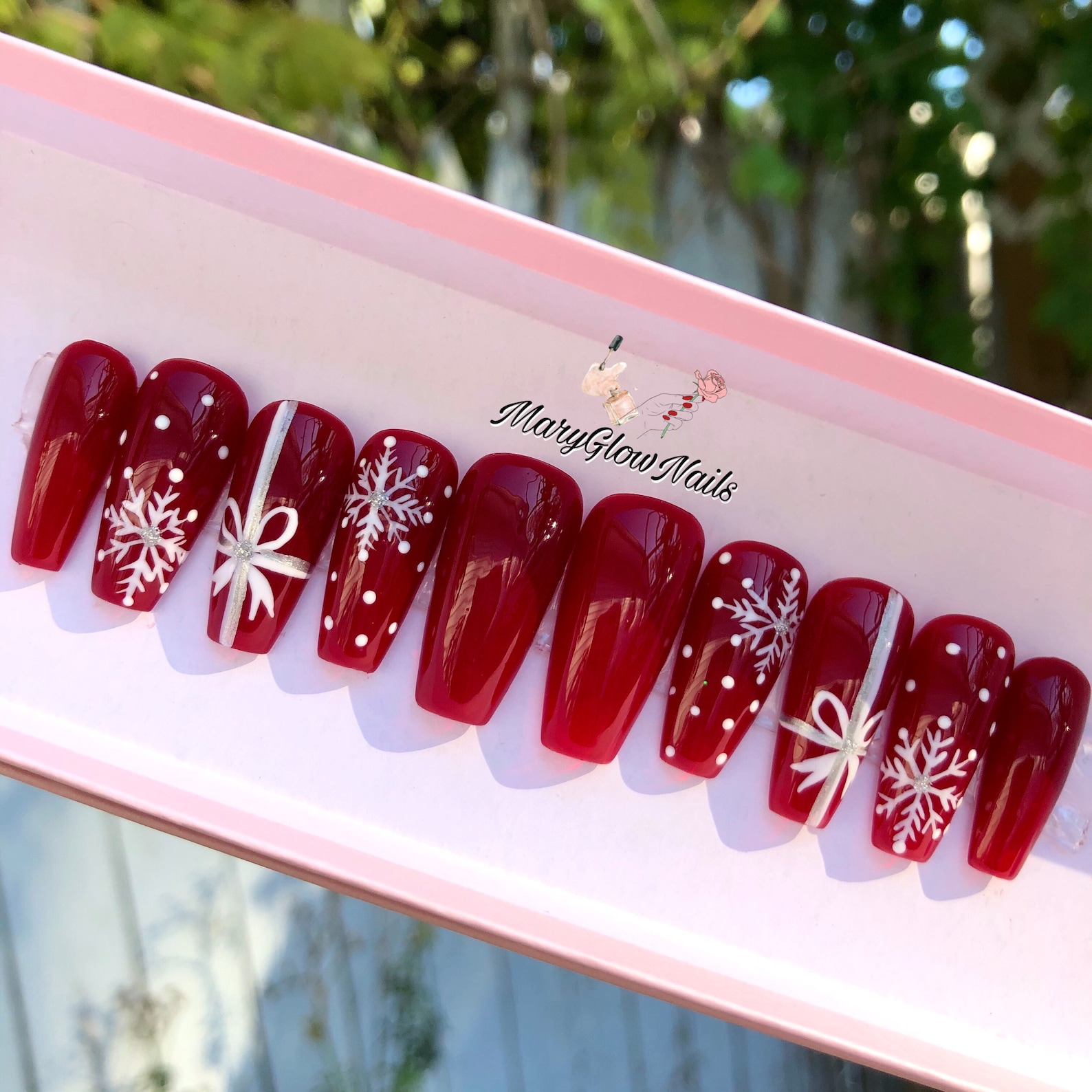 XMAS Gifts-press on Nails-christmas Nails-xmas Nails-luxury | Etsy