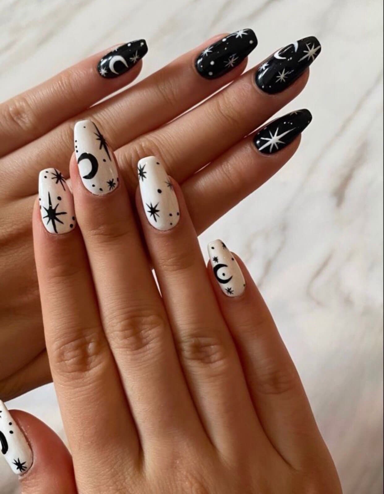 Moonchild-press on Nails-moon Nails-nail Art Nails-luxury - Etsy Moonchild-press on Nails-moon Nails-nail Art Nails-luxury - Etsy