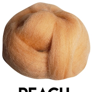 PEACH | roving wool in 1 oz and  2 oz packs. Our best selling Merino wool is perfect for needle felting, wet felting and spinning into yarn.