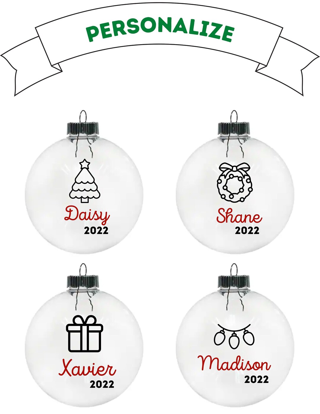 Personalized Ornament Name Family Christmas Ornament Custom Etsy