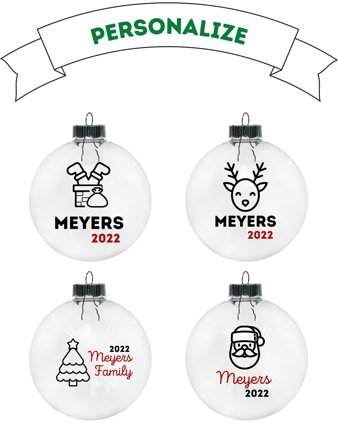 Personalized Ornament Name, Family Christmas Ornament, Custom Initial Ornament, Stocking Stuffer