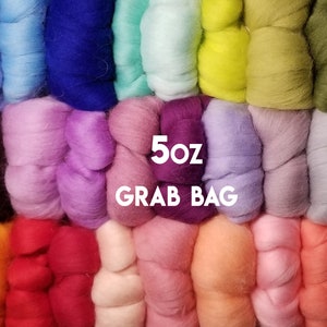 5 oz of our best selling mixed color roving wool grab bag, needle Felting, felting kit, Merino, Wool Roving, Wet felting, Spinning, cheap