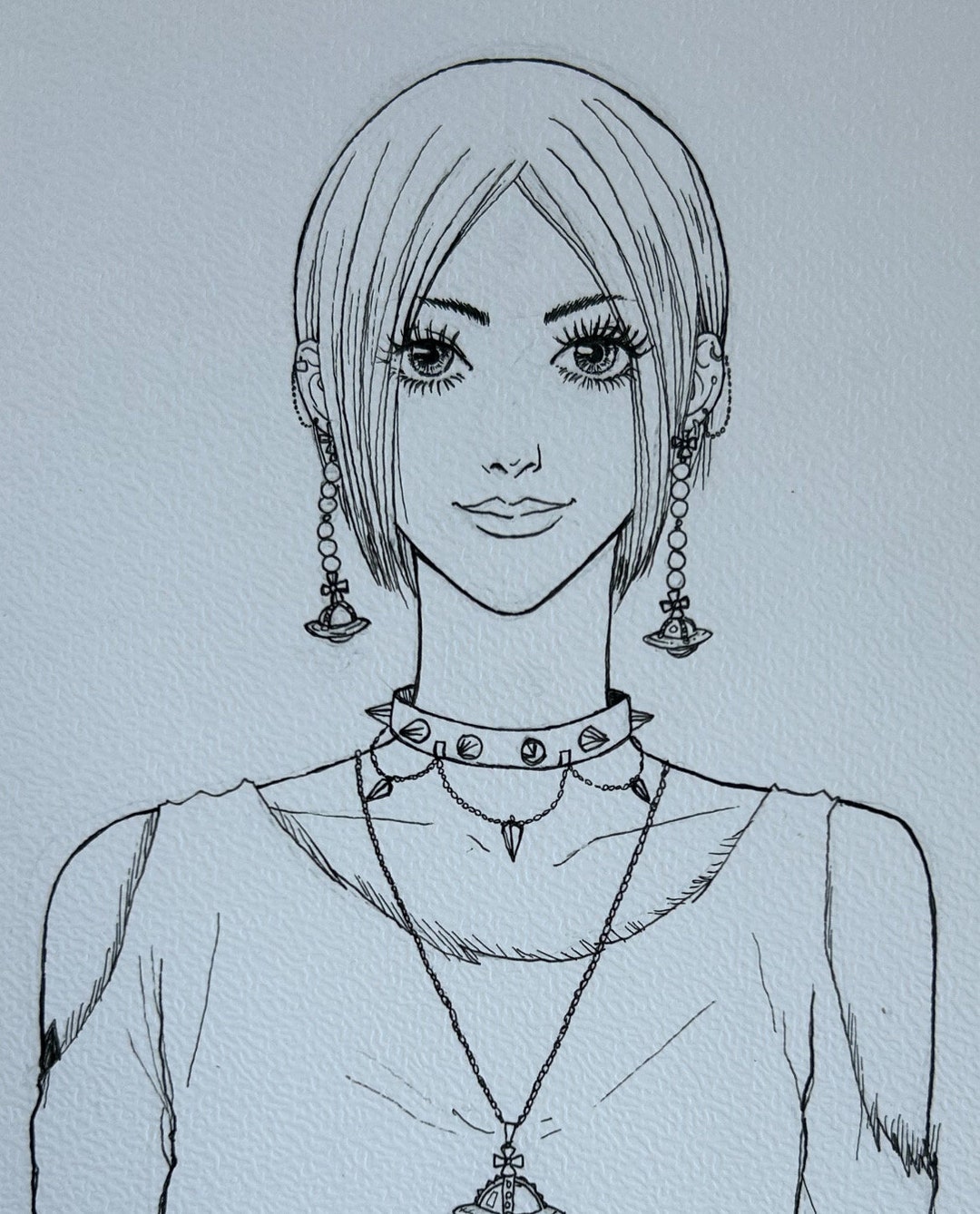 Lineart Manga Nana Osaki Disegno Da Colorare Anime Girl - Etsy