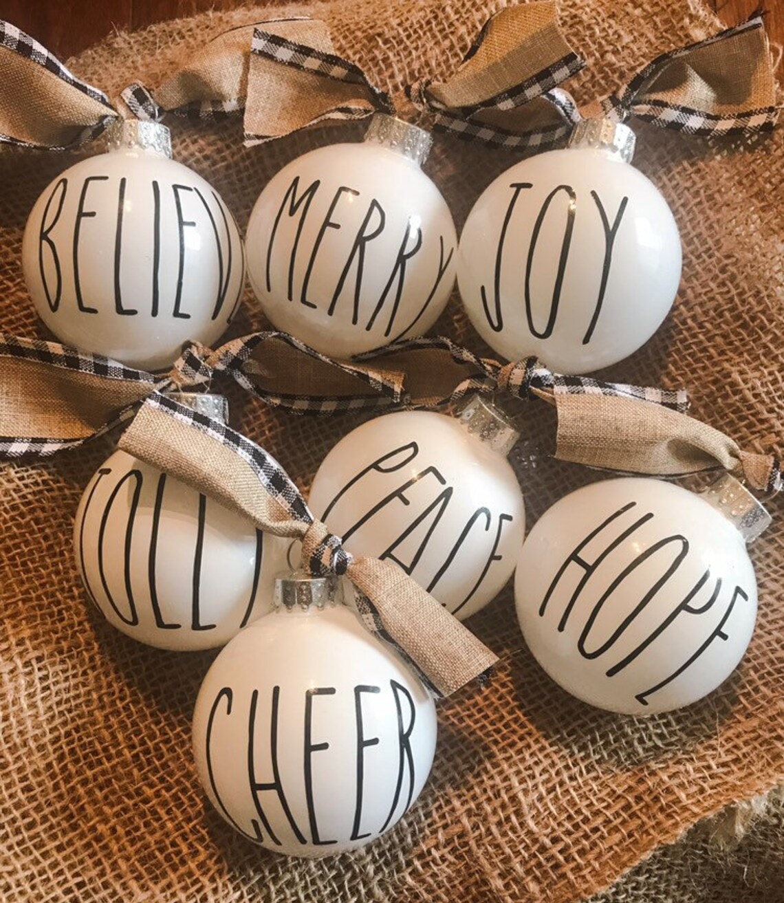 Farmhouse inspired ornaments Etsy