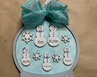 Snow Family Snow Globe Ornament