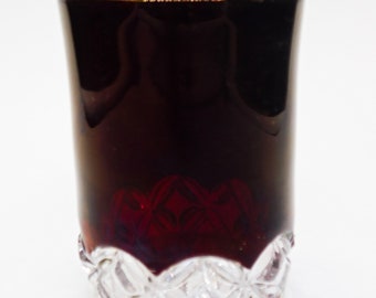 EAPG Elson West Virginia Glass Ruby Stained Hero Spooner Glass 1891-93 Vase