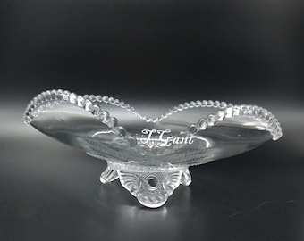 EAPG Colorado U.S. Glass Triangle Bowl: Jewel, Lacy Jewel Early American Pattern Glass