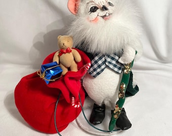 2004 Annalee Dolls Santa Mice Of The World Lucky Irish Christmas Santa Mouse