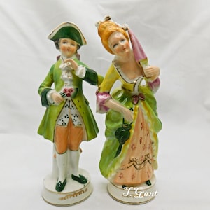 Vintage Pair of Moriyama Occupied Japan Victorian Colonial Couple Figurines #1021