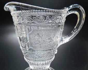 EAPG Bryce Brothers Willow Oak Cream Jug Pitcher Vase Pattern Glass