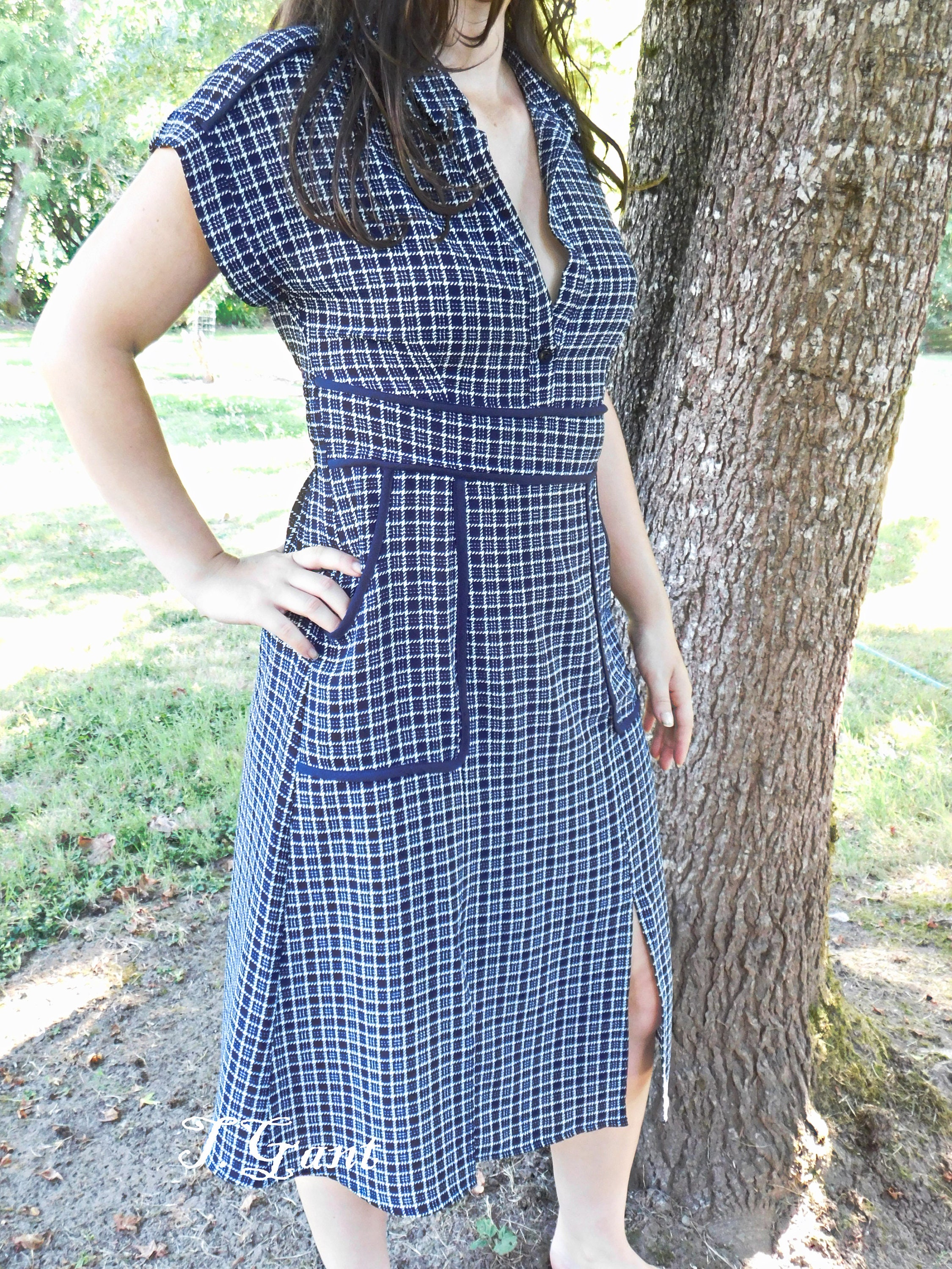 Stylish Monteau of Los Angeles Fitted Sexy 50 s Style Dress Pockets and Slits Etsy UK