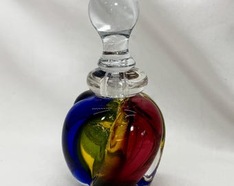 Signed Archimede Seguso Rainbow Carnival Carnevale Murano Glass Perfume Bottle Tiffany & Co.