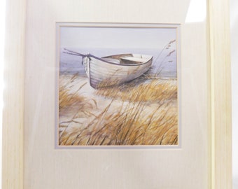 Artist Arnie Fisk Beached Boat Skiff Row Boat Beachy Artwork Coastal Nautical