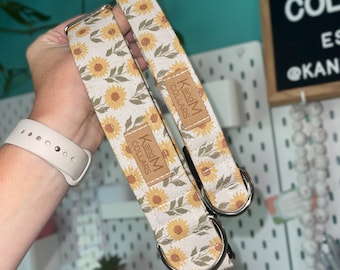 Sunflower Fields Dog Collar, Martingale or Flat Collar, Dog Collar, Fabric Dog Collar, K and M Collars, Fall, Unisex Collar, Halloween