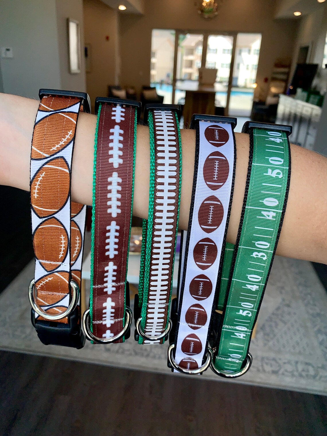 Football Dog Collar Dog Collar with Footballs College Etsy