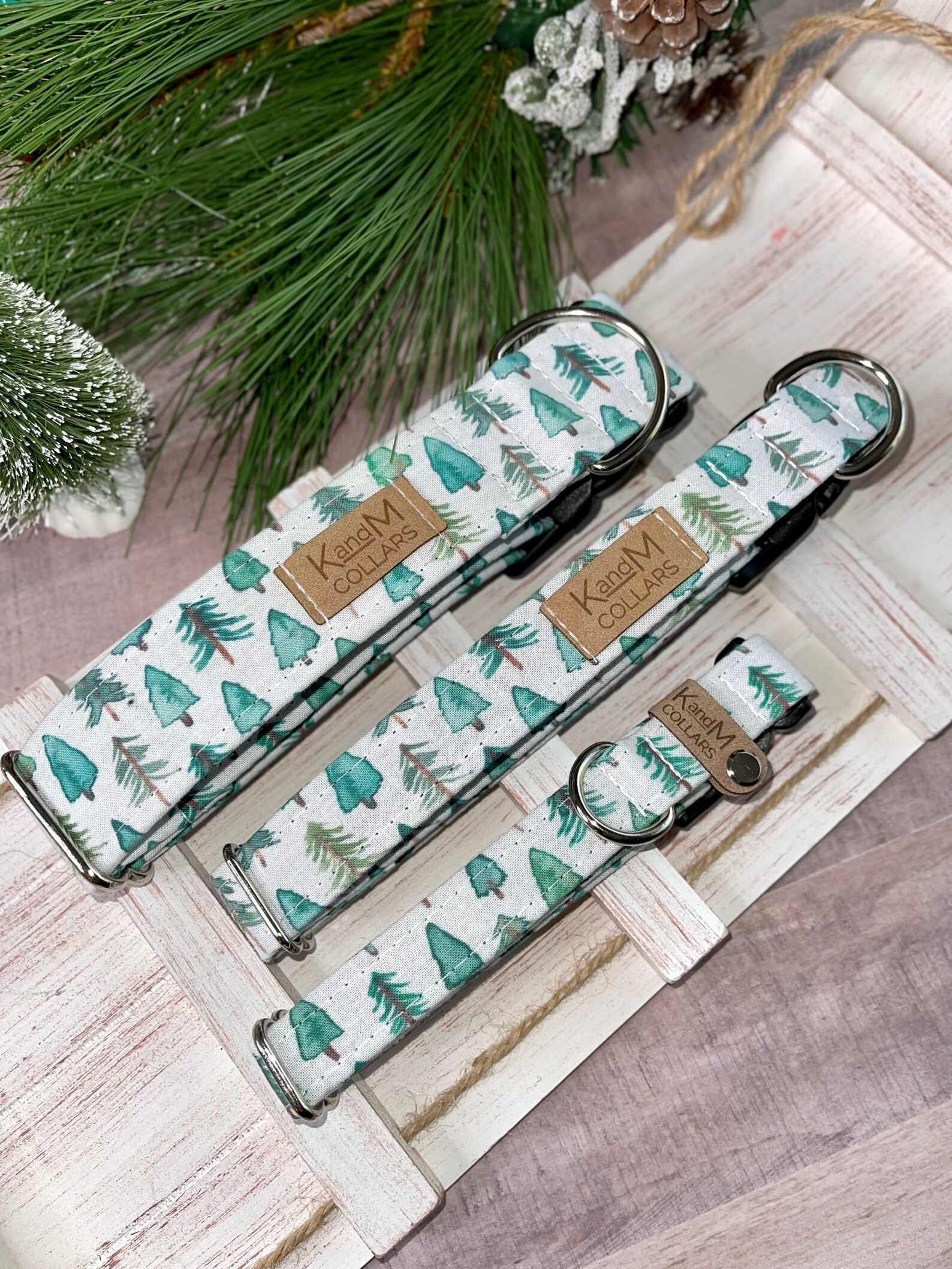 Christmas Pine Dog Collar Martingale or Flat Collar Etsy