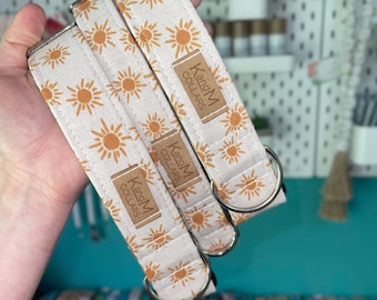 Golden Hour Hundehalsband, Martingale oder flaches Halsband, Hundehalsband, Stoffhalsband, KandMcollars, Unisex Halsband, Summer Time, Sonne, Boho, Neutral