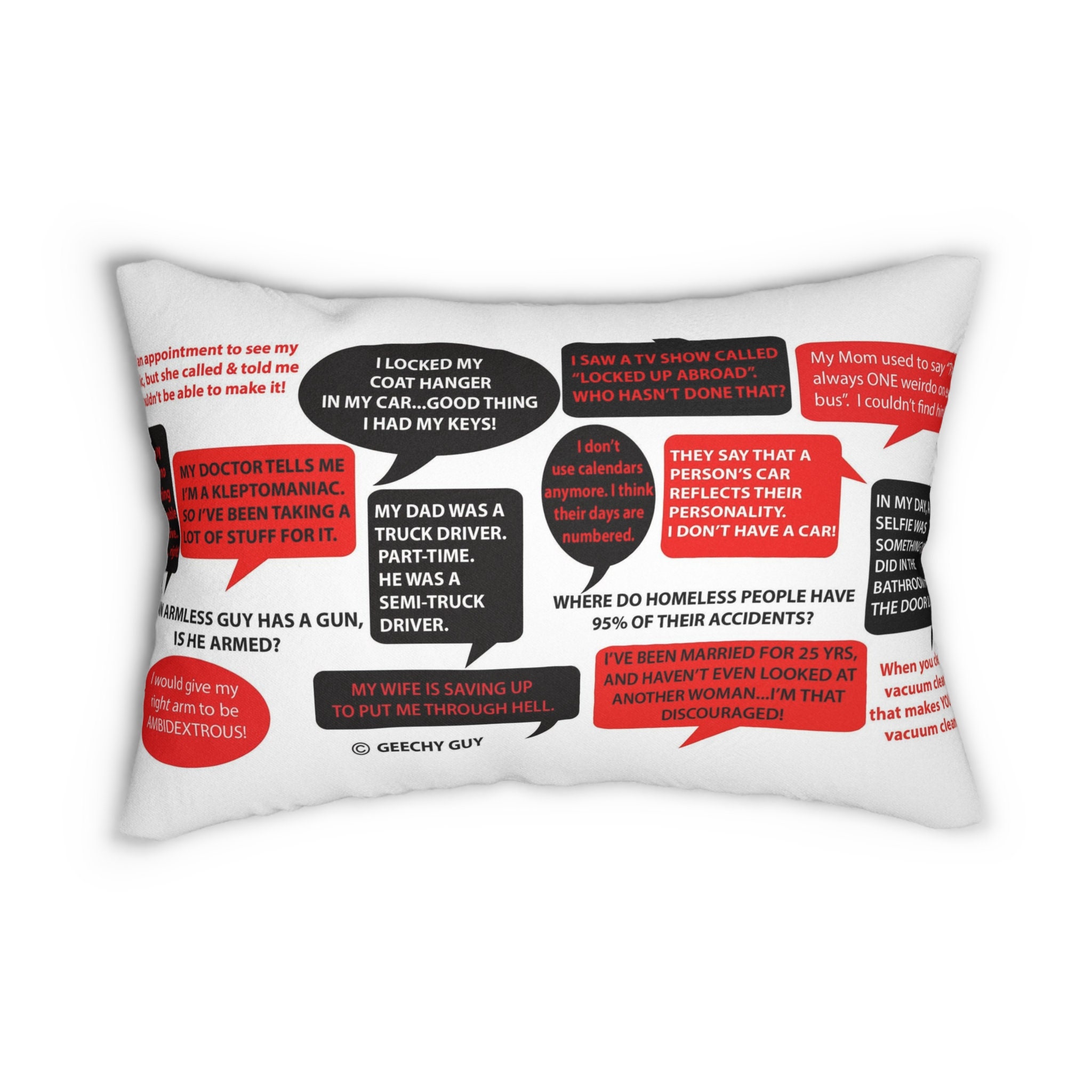 DAD JOKES PILLOW Geechy Guy 16 Original Jokes Lumbar Pillow Red Etsy
