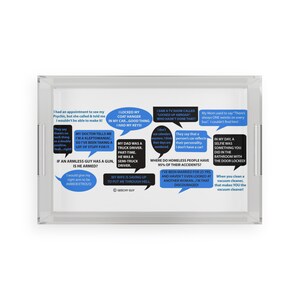 DAD JOKES TRAY Geechy Guy 16 original jokes Acrylic Serving Tray blue funny gift