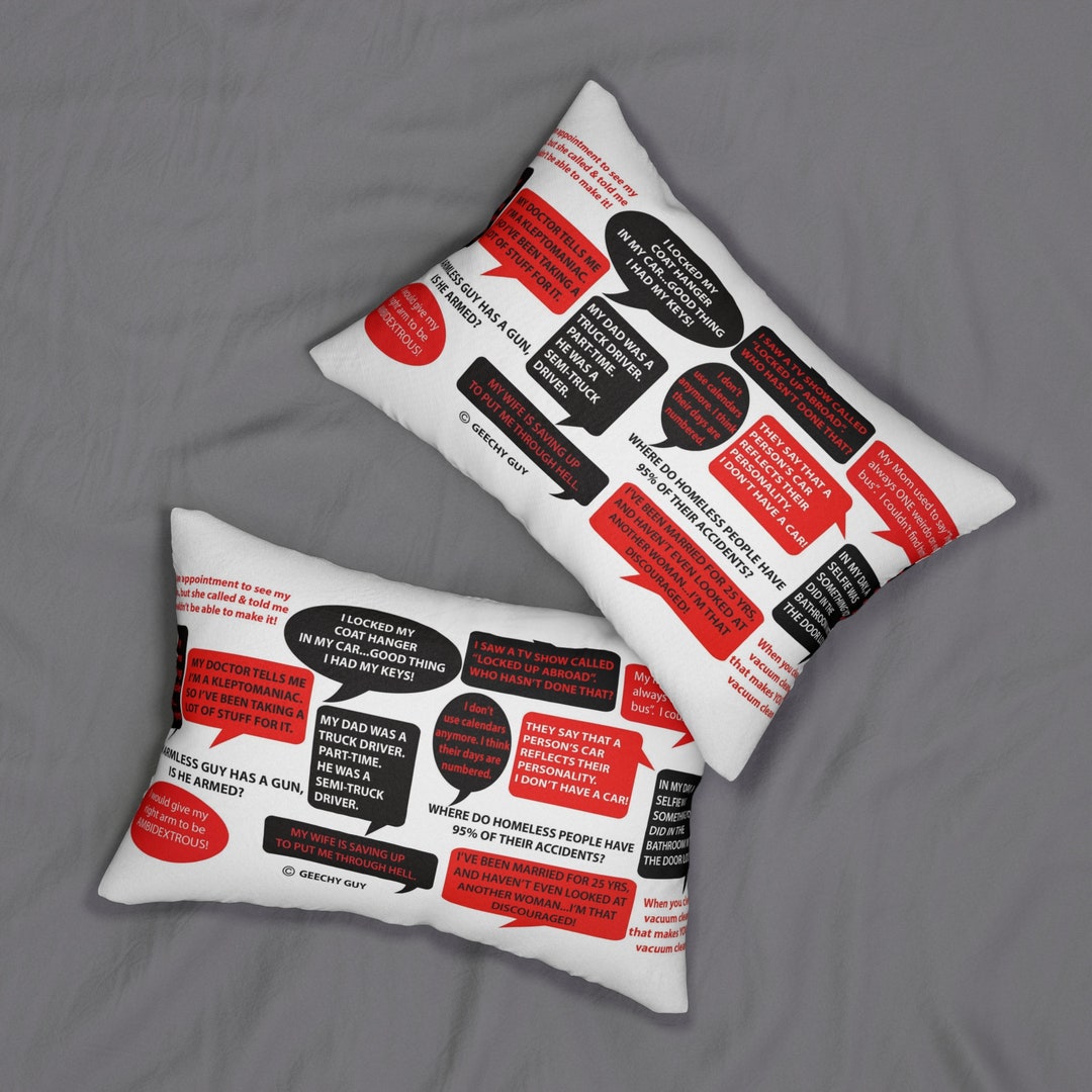DAD JOKES PILLOW Geechy Guy 16 Original Jokes Lumbar Pillow Red Etsy