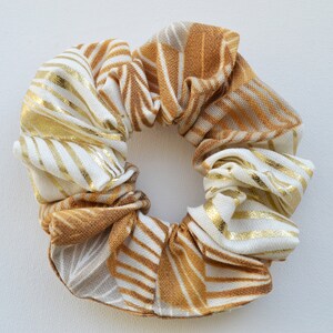 Cotton Gold Thick Hair Scrunchies,  Luxury Large Sparkly Scrunchie for girls in the UK, Women&#39;s Gift, Ladie&#39;s Teen girls Birthday Present