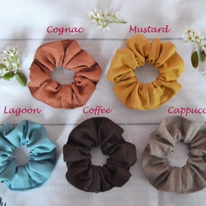 Linen Hair Scrunchies, Neutral Scrunchies in the UK, Scrunchie Tie, Scrunchie Natural Linen, Organic Scrunchie, Women&#39;s Gift, Scrunchie Pack