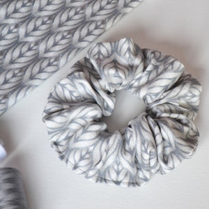 Cotton Silver Hair Scrunchie, Scrunchie for Girls in the UK, Luxury Large Scrunchie , Sparkly Scrunchie, Women&#39;s Gift, Birthday Present Lady
