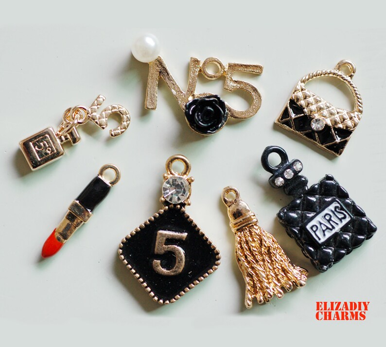Designer Charms Alloy Number Five Purse Lipstick Bracelets Etsy