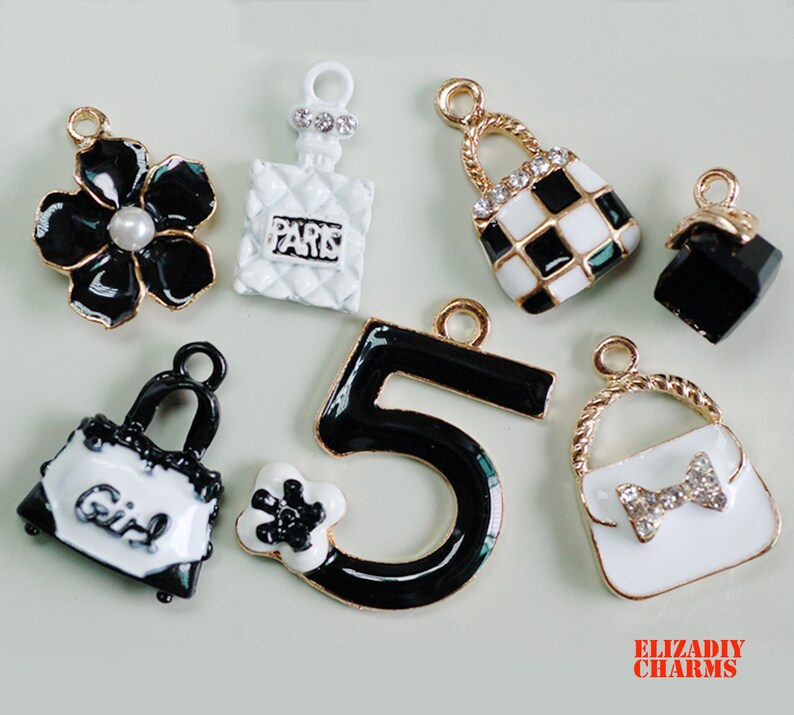 Designer Charms Alloy Purse Flowear Number Five Lipstick Etsy