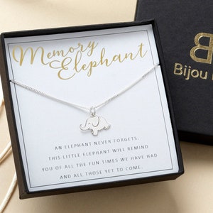 Elephant Necklace, Memory Elephant Wish Necklace, Elephant Jewellery, Elephant Gift, Elephant Friendship Necklace, Silver Elephant Necklace