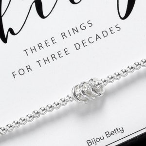 Pulsera de 30 cumpleaños/Regalo de 30 cumpleaños para ella/Ideas para 30 cumpleaños/Regalo de 30 cumpleaños para hija/30 cumpleaños/Plata de ley 30 cumpleaños